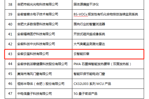 恭喜!云智能印章入选安徽省第九批信息消费创新产品名单!(图3) 恭喜!云智能印章入选安徽省第九批信息消费创新产品名单!(图3)